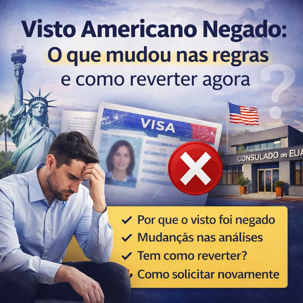 Imagem ilustrativa para o artigo Visto Americano Negado: O que mudou nas regras e como reverter agora da Now Vistos